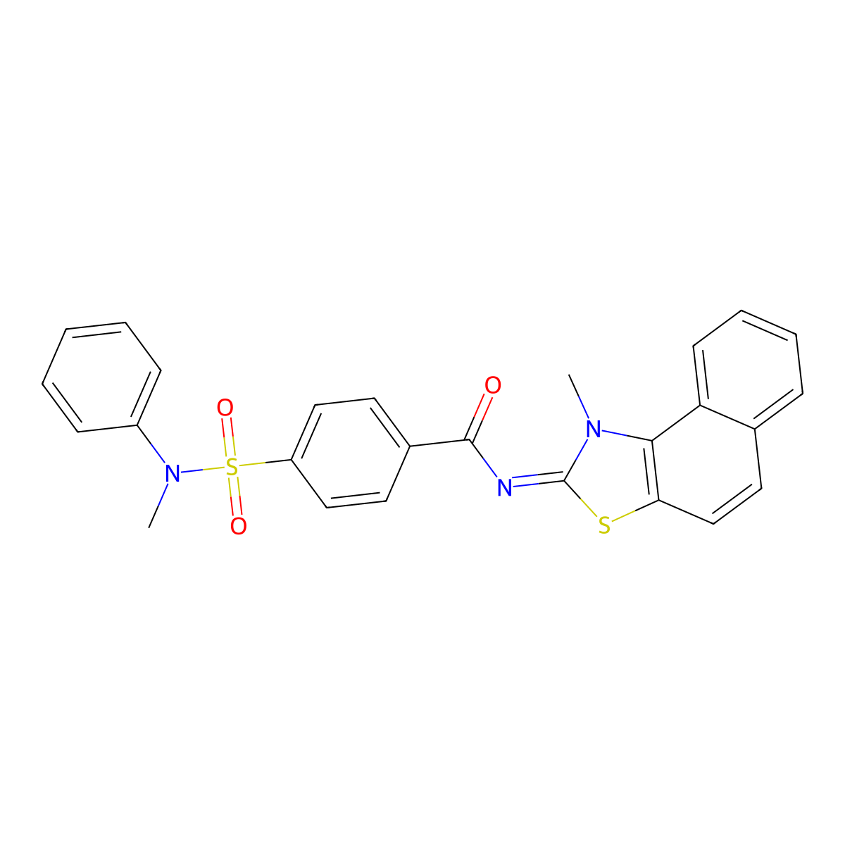 (E)-4-(N-methyl-N-phenylsulfamoyl)-N-(1-methylnaphtho[1,2-d]thiazol-2(1H)-ylidene)benzamide molecular structure, CAS 477500-12-2