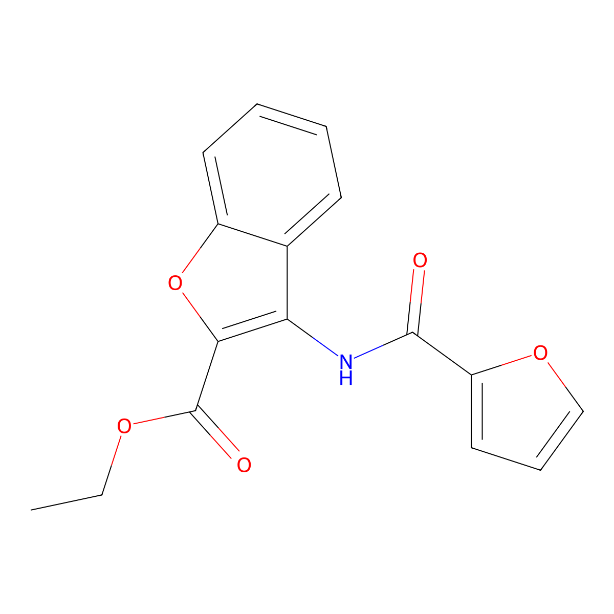 Ethyl 3-(furan-2-carboxamido)benzofuran-2-carboxylate molecular structure, CAS 477500-33-7