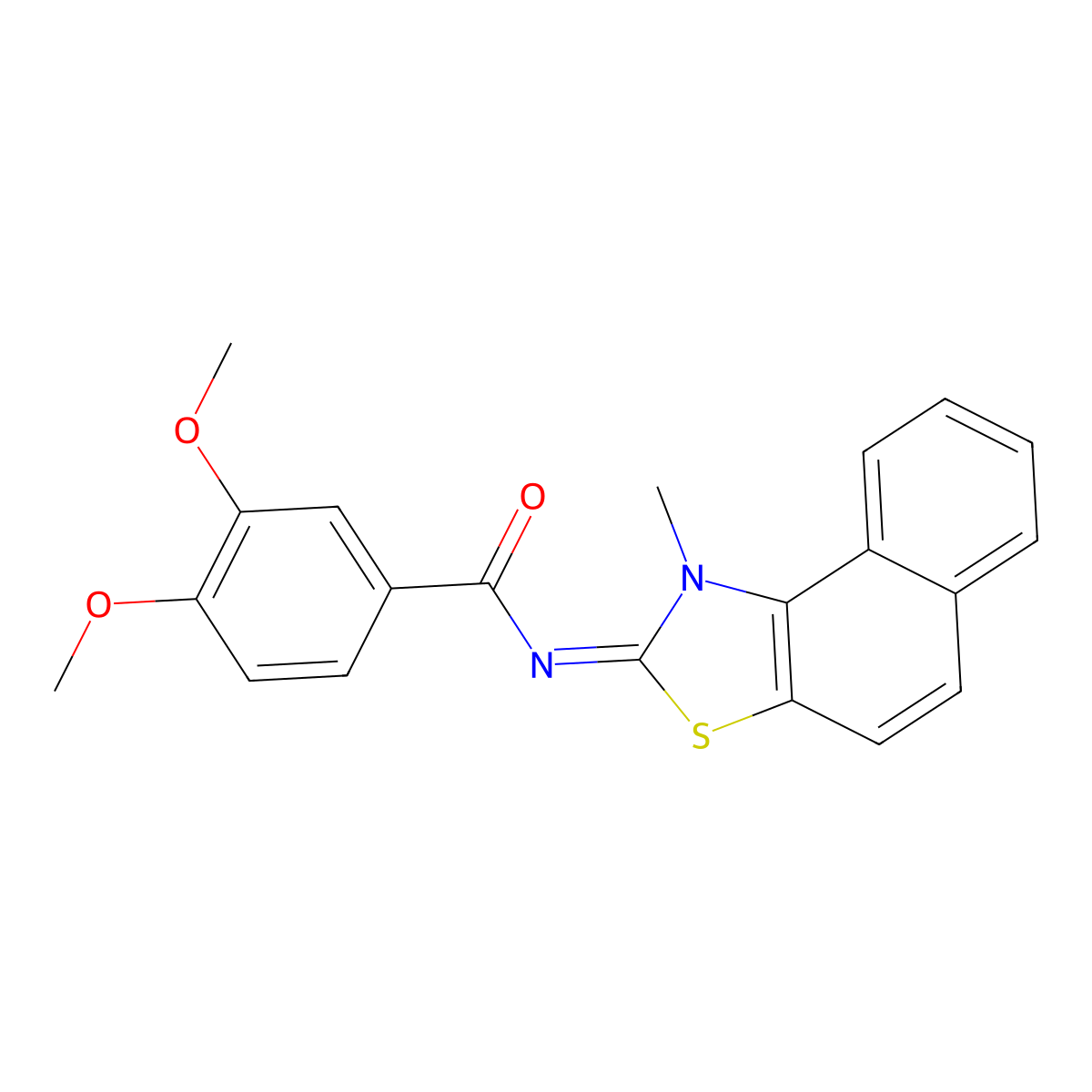 3,4-dimethoxy-N-(1-methylbenzo[e][1,3]benzothiazol-2-ylidene)benzamide molecular structure, CAS 477500-41-7