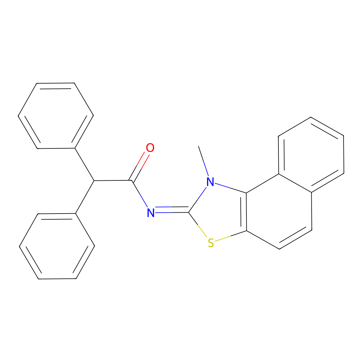 (E)-N-(1-methylnaphtho[1,2-d]thiazol-2(1H)-ylidene)-2,2-diphenylacetamide molecular structure, CAS 477500-47-3