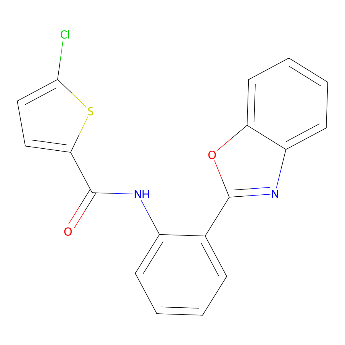 N-[2-(1,3-benzoxazol-2-yl)phenyl]-5-chlorothiophene-2-carboxamide molecular structure, CAS 477500-52-0