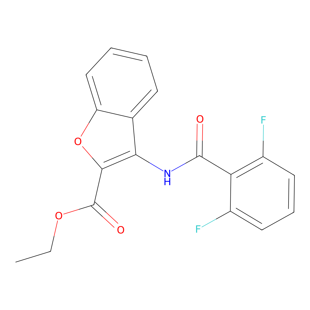 Ethyl 3-(2,6-difluorobenzamido)benzofuran-2-carboxylate molecular structure, CAS 477500-57-5