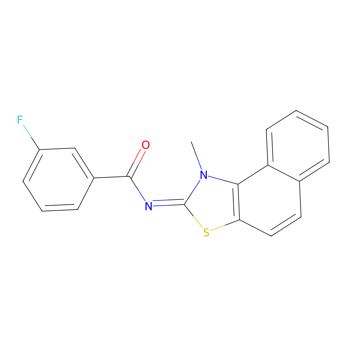 (E)-3-fluoro-N-(1-methylnaphtho[1,2-d]thiazol-2(1H)-ylidene)benzamide molecular structure, CAS 477500-65-5