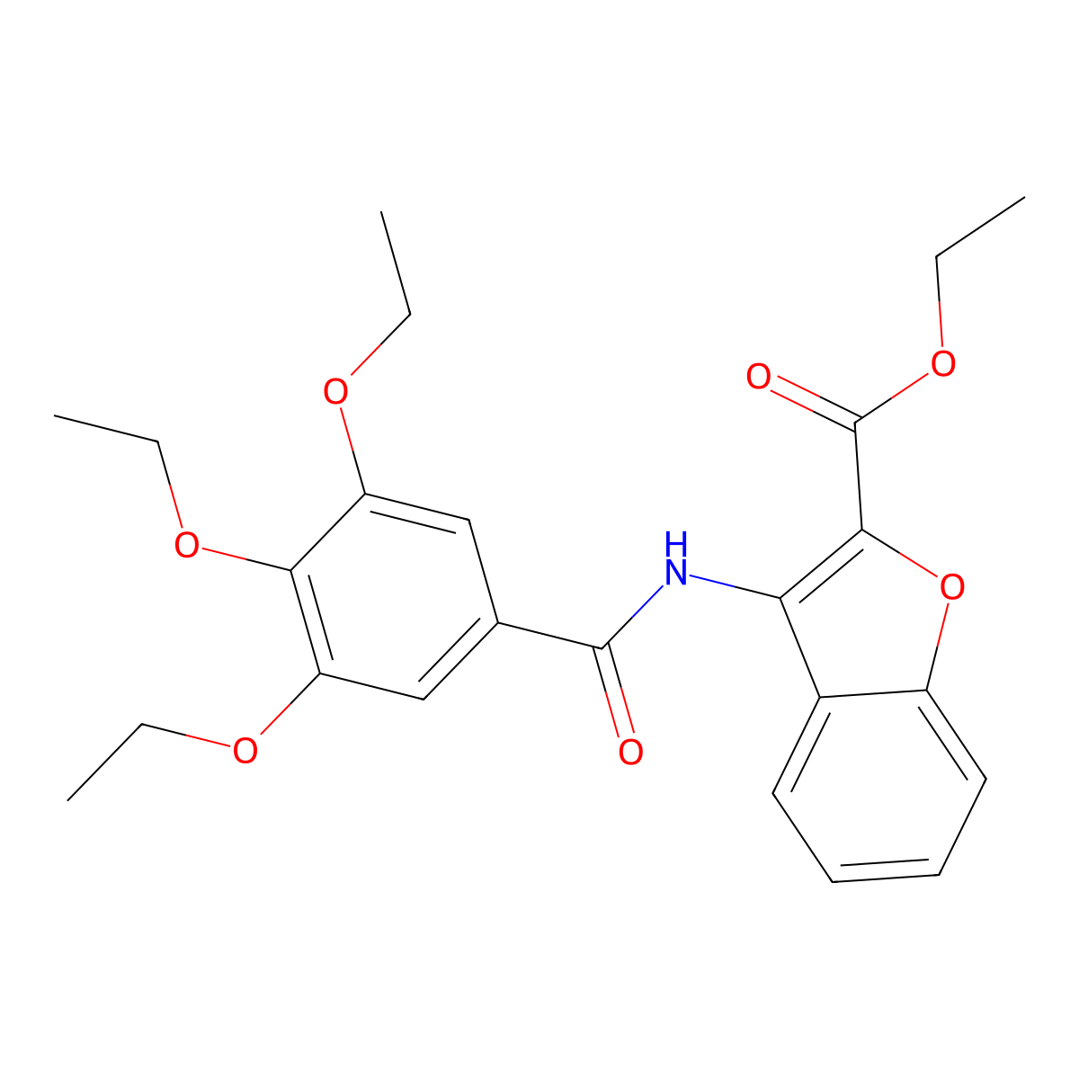 Ethyl 3-(3,4,5-triethoxybenzamido)benzofuran-2-carboxylate molecular structure, CAS 477501-05-6