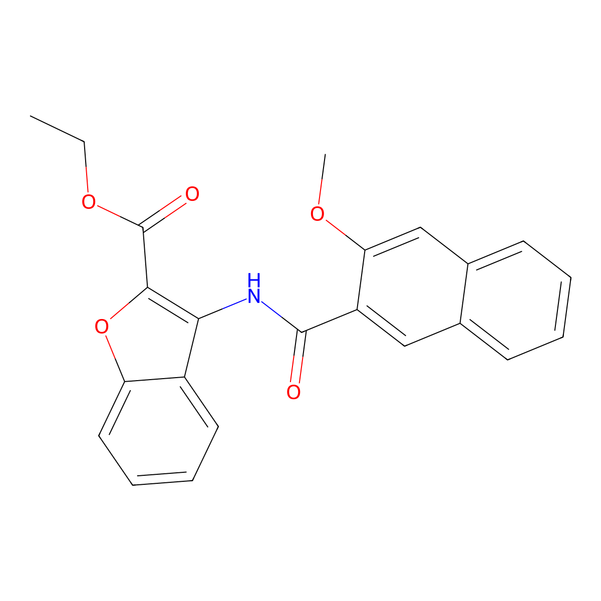 Ethyl 3-[(3-methoxynaphthalene-2-carbonyl)amino]-1-benzofuran-2-carboxylate molecular structure, CAS 477501-41-0