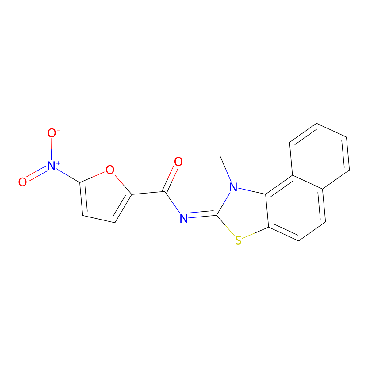 (E)-N-(1-methylnaphtho[1,2-d]thiazol-2(1H)-ylidene)-5-nitrofuran-2-carboxamide molecular structure, CAS 477501-52-3