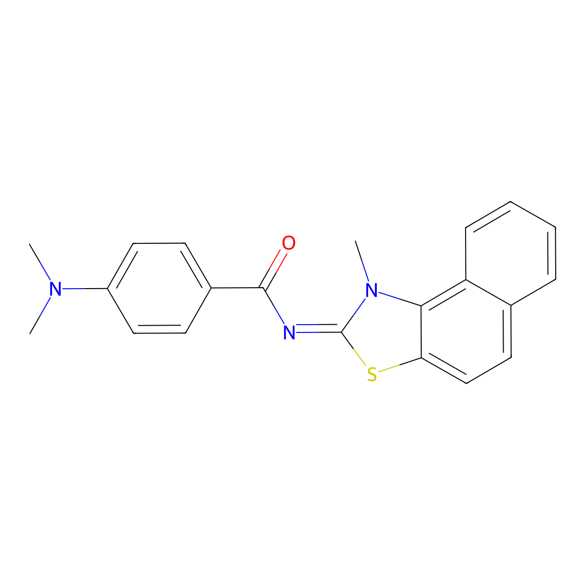 (E)-4-(dimethylamino)-N-(1-methylnaphtho[1,2-d]thiazol-2(1H)-ylidene)benzamide molecular structure, CAS 477501-70-5