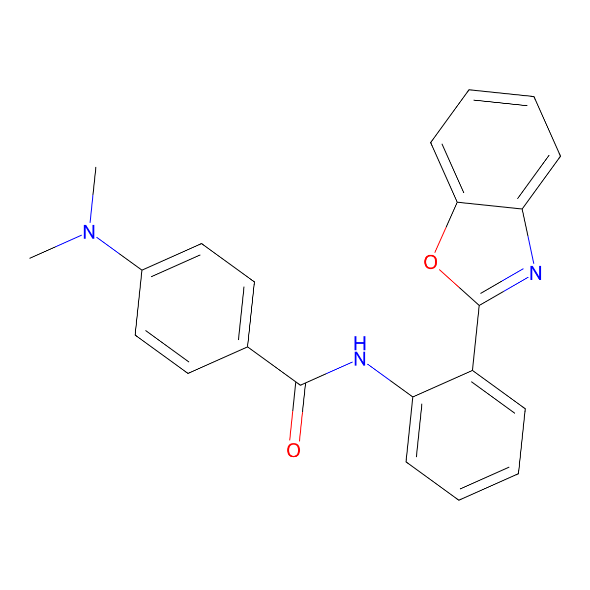 N-[2-(1,3-benzoxazol-2-yl)phenyl]-4-(dimethylamino)benzamide molecular structure, CAS 477501-72-7