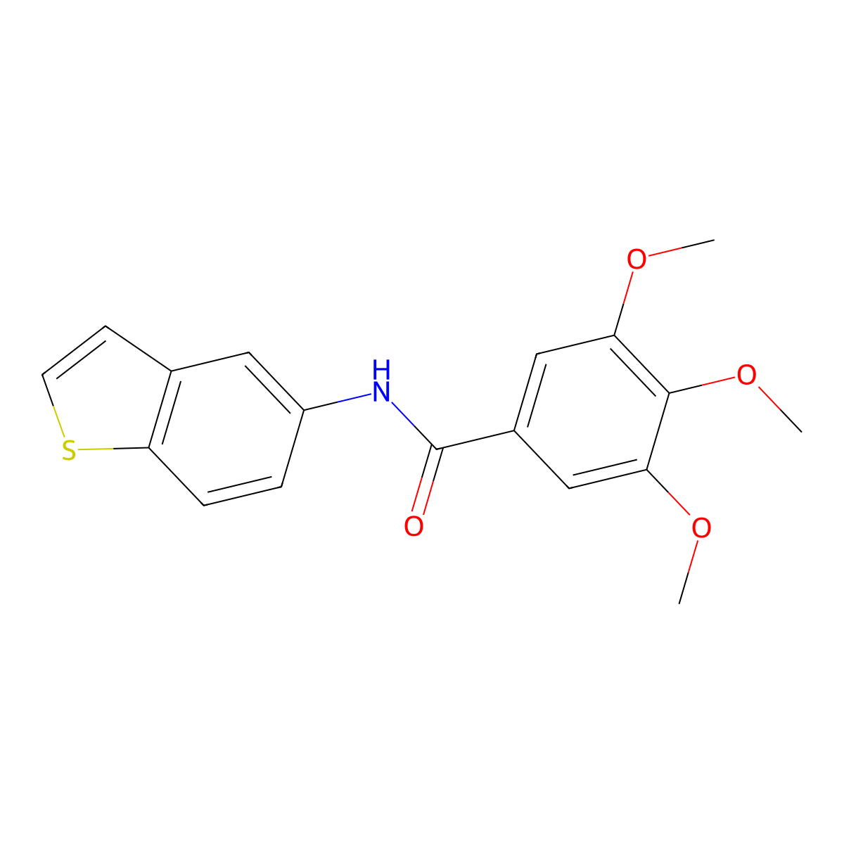 N-(1-benzothiophen-5-yl)-3,4,5-trimethoxybenzamide molecular structure, CAS 477502-71-9