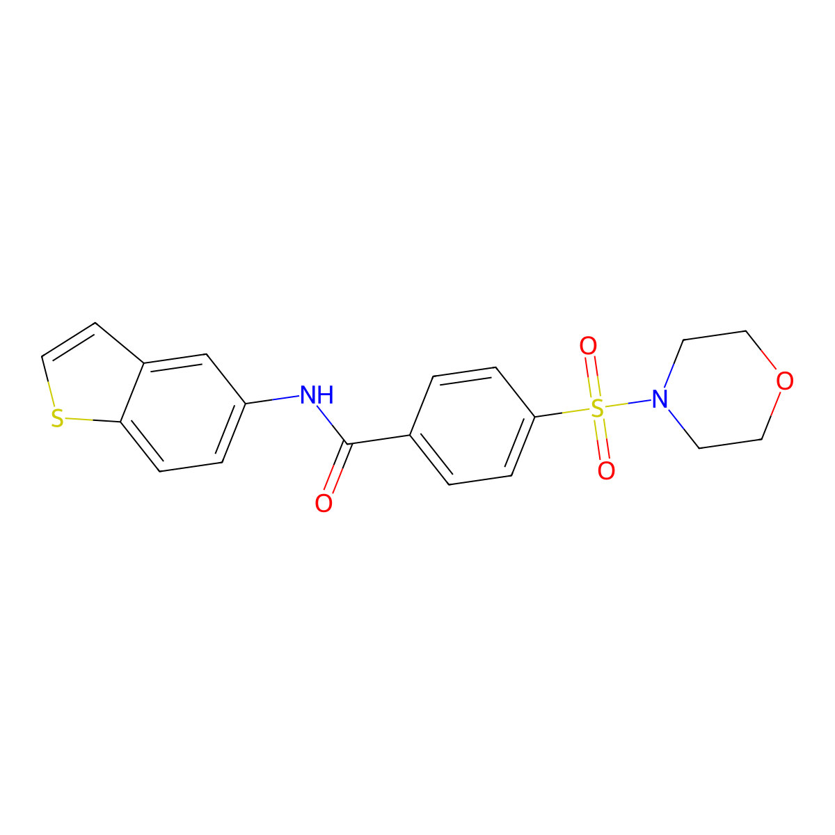 N-(benzo[b]thiophen-5-yl)-4-(morpholinosulfonyl)benzamide molecular structure, CAS 477502-76-4