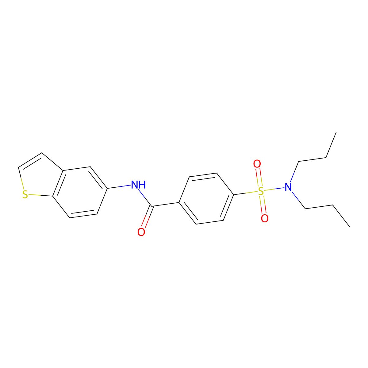 N-(1-benzothiophen-5-yl)-4-(dipropylsulfamoyl)benzamide molecular structure, CAS 477502-78-6