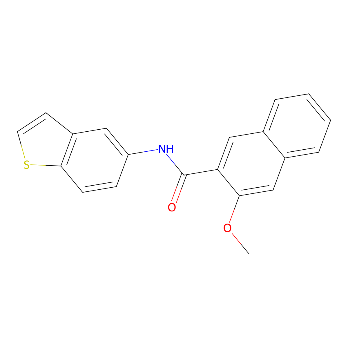 N-(1-benzothiophen-5-yl)-3-methoxynaphthalene-2-carboxamide molecular structure, CAS 477502-80-0