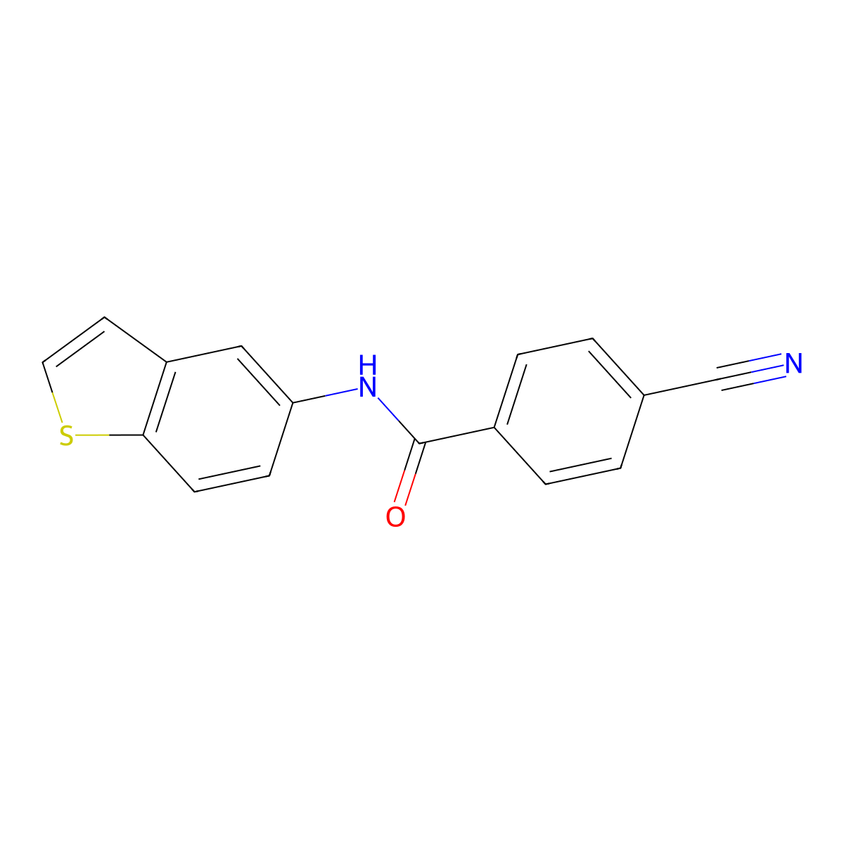 N-(1-benzothiophen-5-yl)-4-cyanobenzamide molecular structure, CAS 477502-81-1
