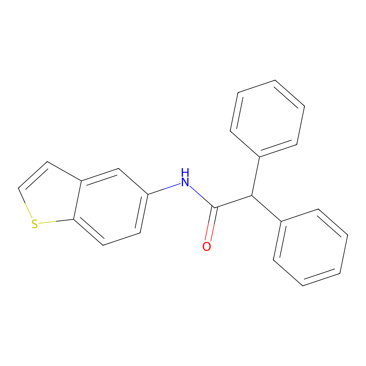 N-(1-benzothiophen-5-yl)-2,2-diphenylacetamide molecular structure, CAS 477502-88-8