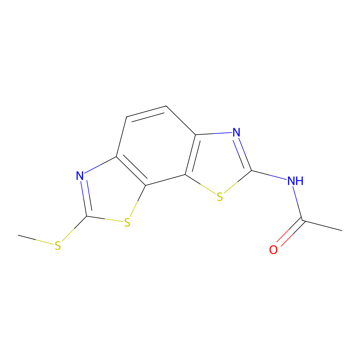N-(2-methylsulfanyl-[1,3]thiazolo[4,5-g][1,3]benzothiazol-7-yl)acetamide molecular structure, CAS 477503-16-5