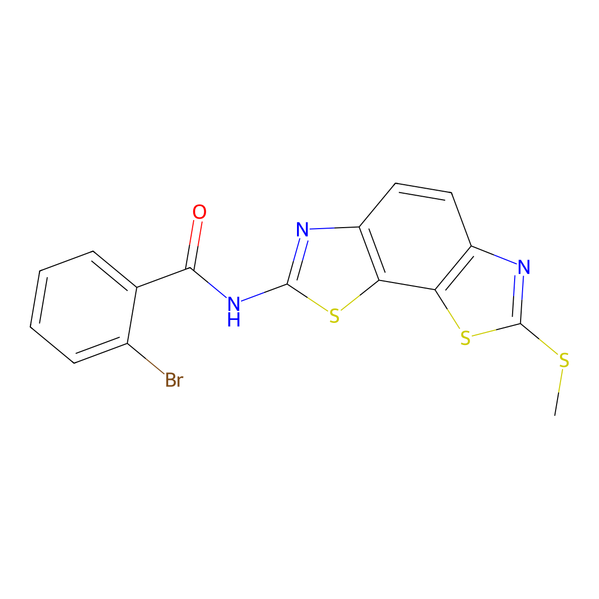 2-bromo-N-(2-methylsulfanyl-[1,3]thiazolo[4,5-g][1,3]benzothiazol-7-yl)benzamide molecular structure, CAS 477503-32-5