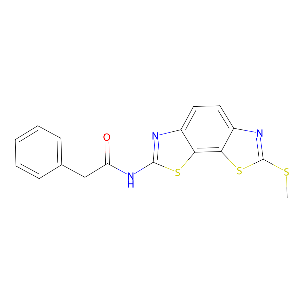 N-(2-methylsulfanyl-[1,3]thiazolo[4,5-g][1,3]benzothiazol-7-yl)-2-phenylacetamide molecular structure, CAS 477503-58-5