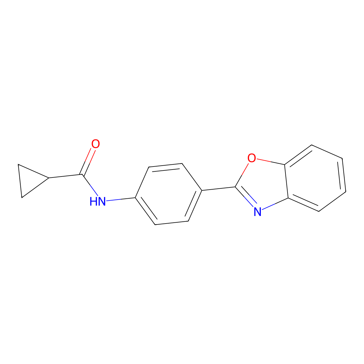 N-[4-(1,3-benzoxazol-2-yl)phenyl]cyclopropanecarboxamide molecular structure, CAS 477503-73-4