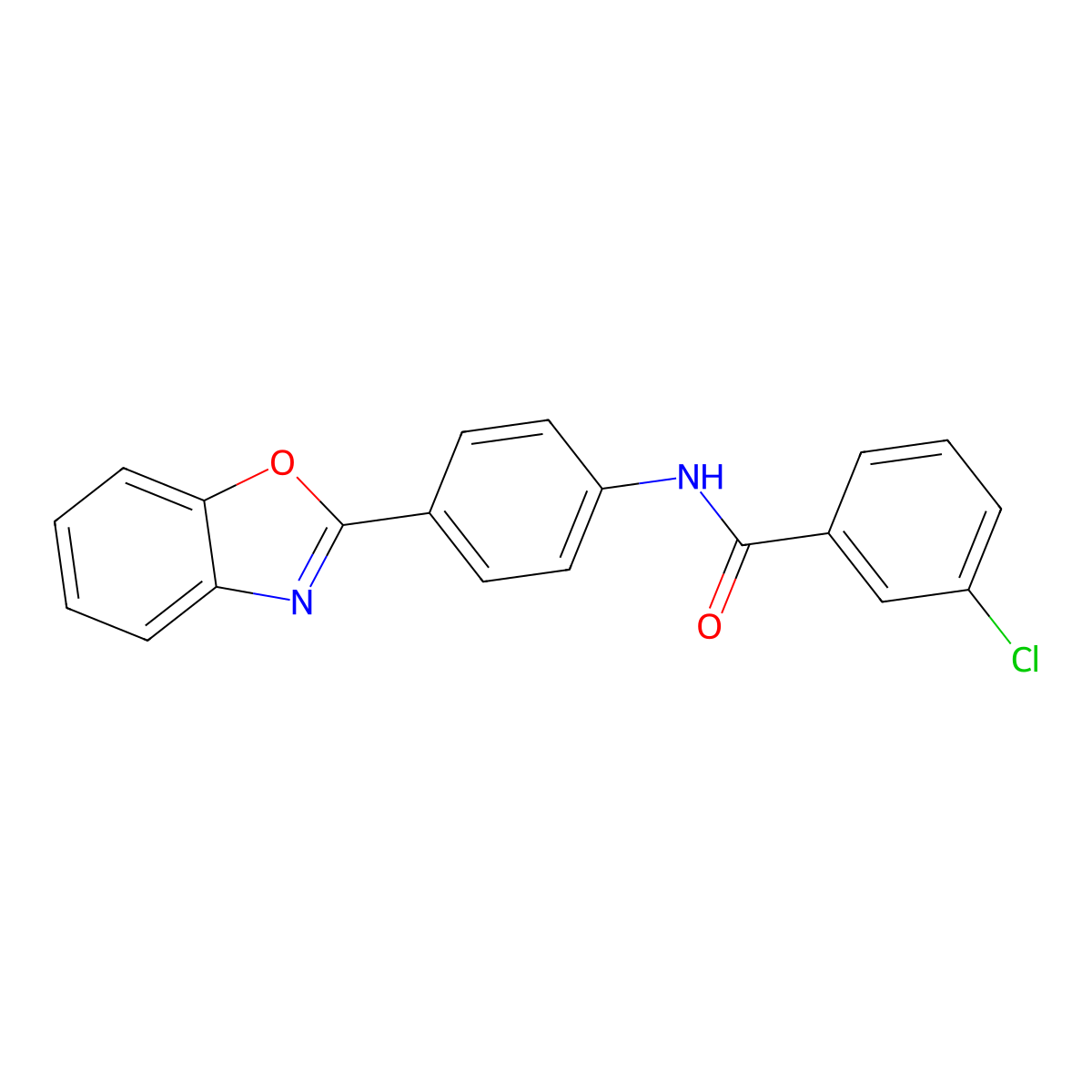 N-[4-(1,3-benzoxazol-2-yl)phenyl]-3-chlorobenzamide molecular structure, CAS 477503-74-5