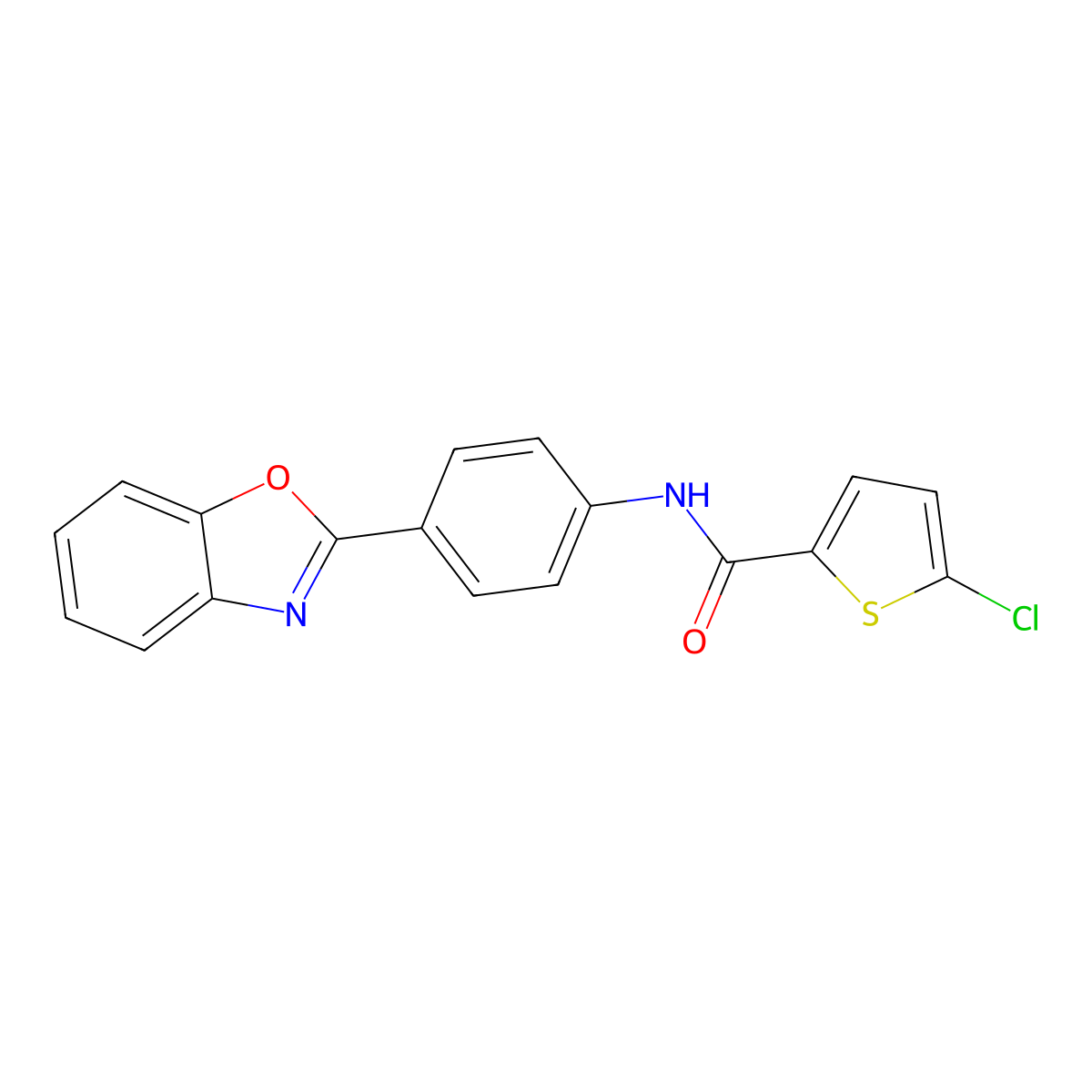 N-[4-(1,3-benzoxazol-2-yl)phenyl]-5-chlorothiophene-2-carboxamide molecular structure, CAS 477503-79-0