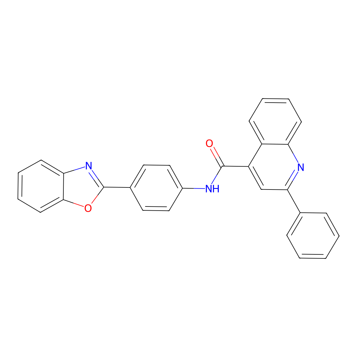 N-[4-(1,3-benzoxazol-2-yl)phenyl]-2-phenylquinoline-4-carboxamide molecular structure, CAS 477503-91-6