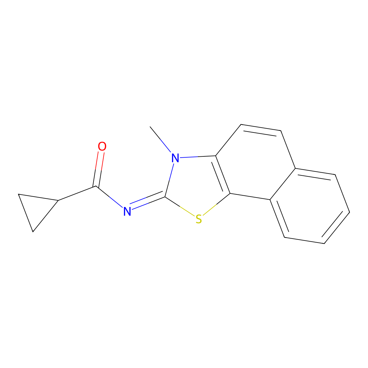 (E)-N-(3-methylnaphtho[2,1-d]thiazol-2(3H)-ylidene)cyclopropanecarboxamide molecular structure, CAS 477504-03-3