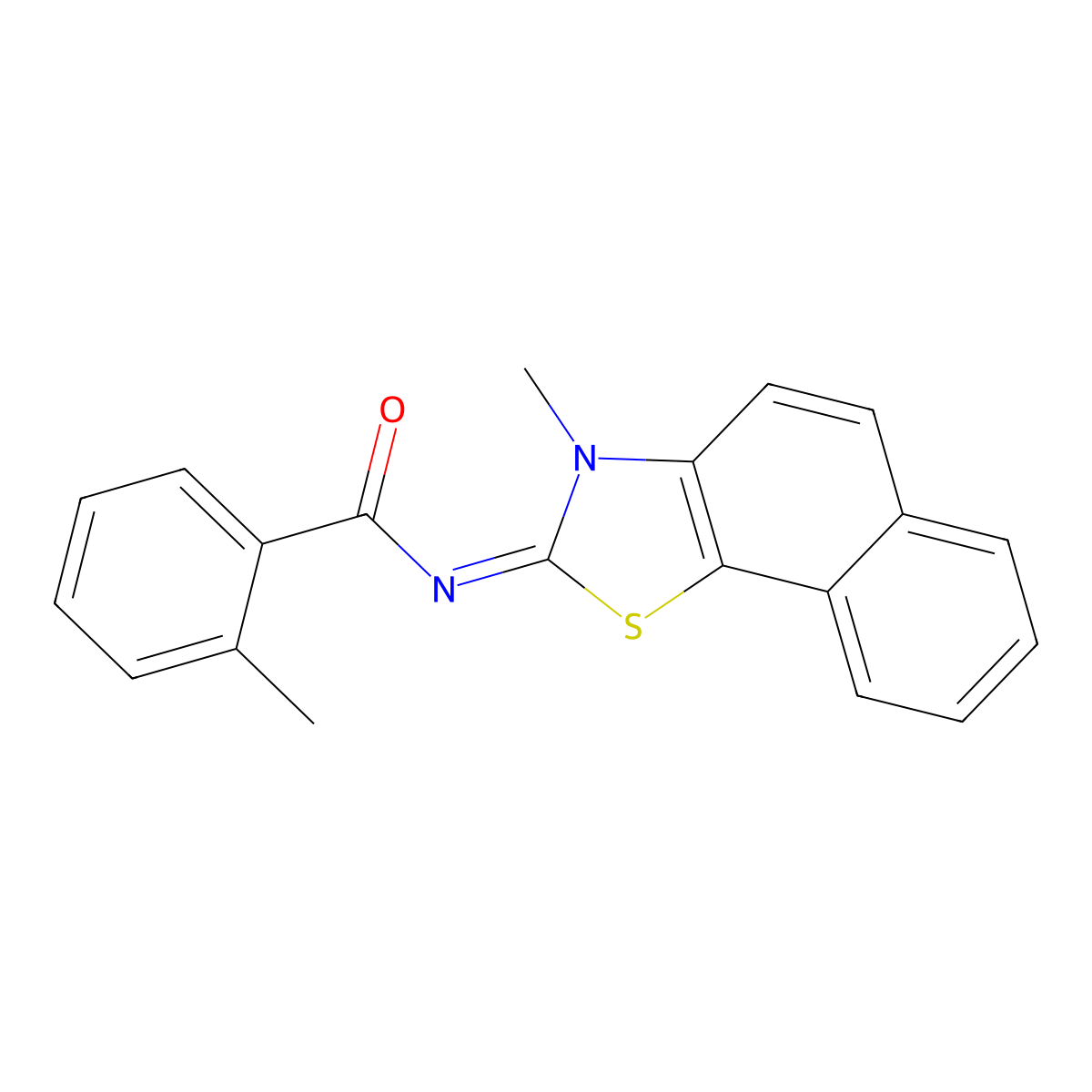 (E)-2-methyl-N-(3-methylnaphtho[2,1-d]thiazol-2(3H)-ylidene)benzamide molecular structure, CAS 477504-09-9