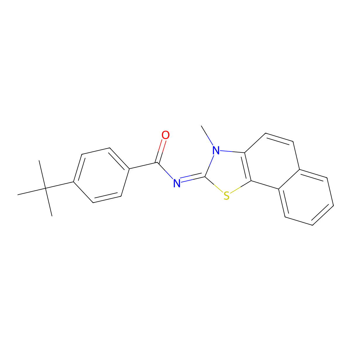 (E)-4-(tert-butyl)-N-(3-methylnaphtho[2,1-d]thiazol-2(3H)-ylidene)benzamide molecular structure, CAS 477504-14-6