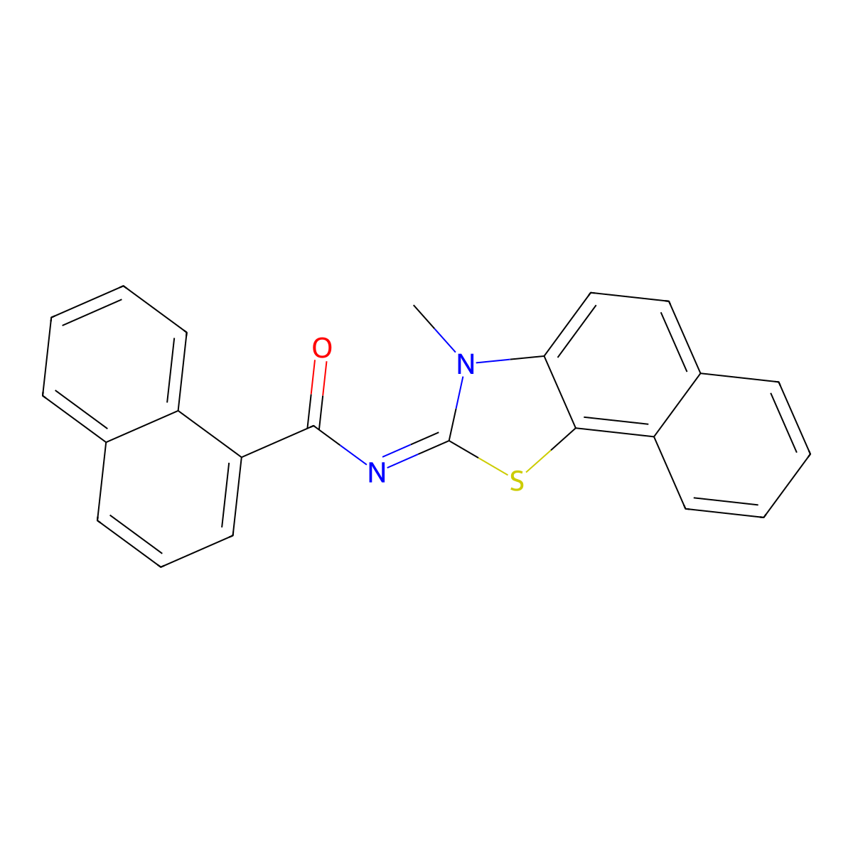 N-(3-methylbenzo[g][1,3]benzothiazol-2-ylidene)naphthalene-1-carboxamide molecular structure, CAS 477504-31-7