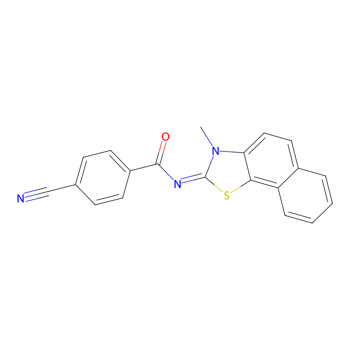4-cyano-N-(3-methylbenzo[g][1,3]benzothiazol-2-ylidene)benzamide molecular structure, CAS 477504-32-8