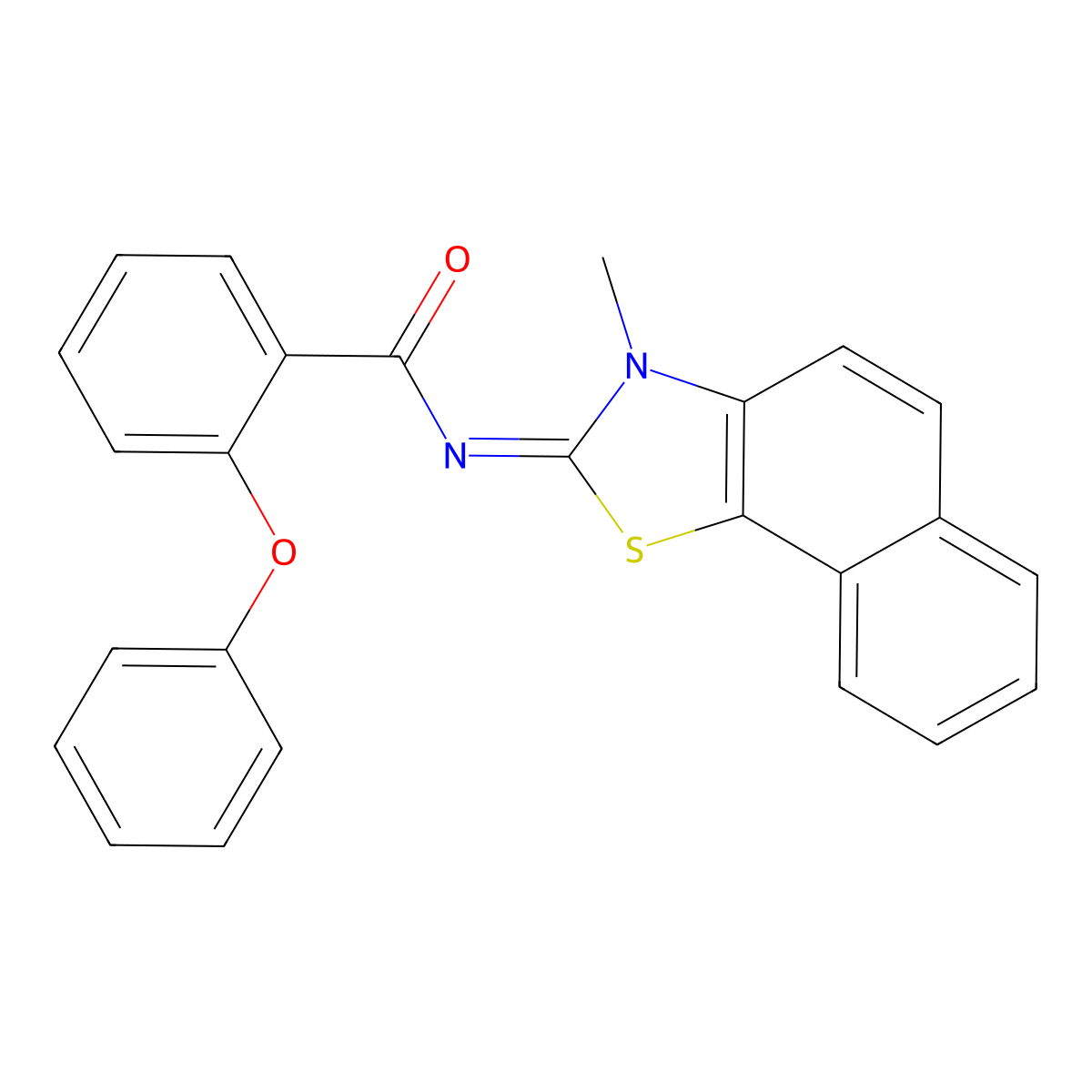 N-(3-methylbenzo[g][1,3]benzothiazol-2-ylidene)-2-phenoxybenzamide molecular structure, CAS 477504-33-9