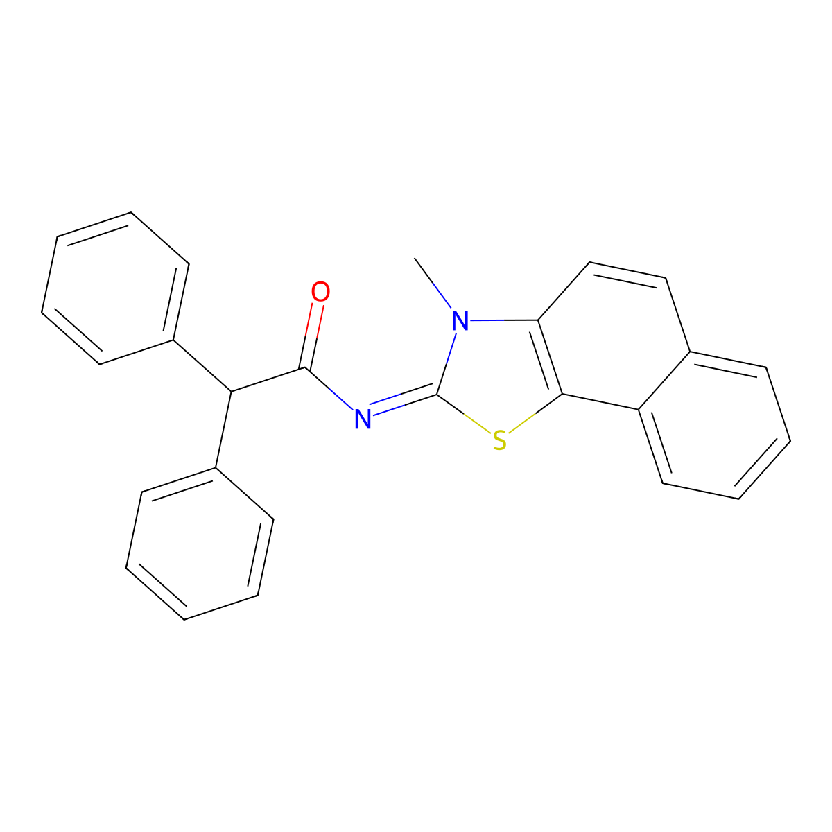 (E)-N-(3-methylnaphtho[2,1-d]thiazol-2(3H)-ylidene)-2,2-diphenylacetamide molecular structure, CAS 477504-39-5