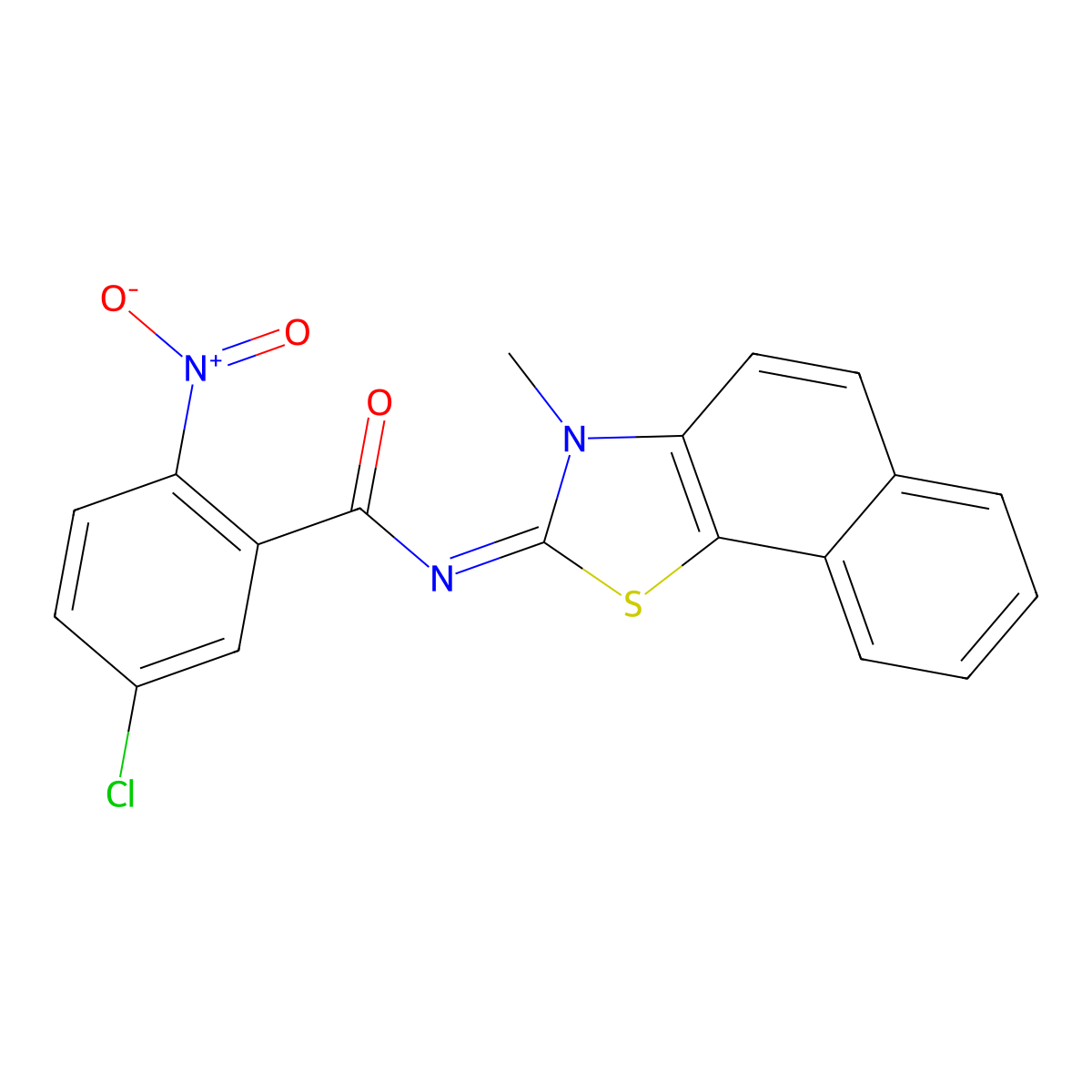 (E)-5-chloro-N-(3-methylnaphtho[2,1-d]thiazol-2(3H)-ylidene)-2-nitrobenzamide molecular structure, CAS 477504-43-1