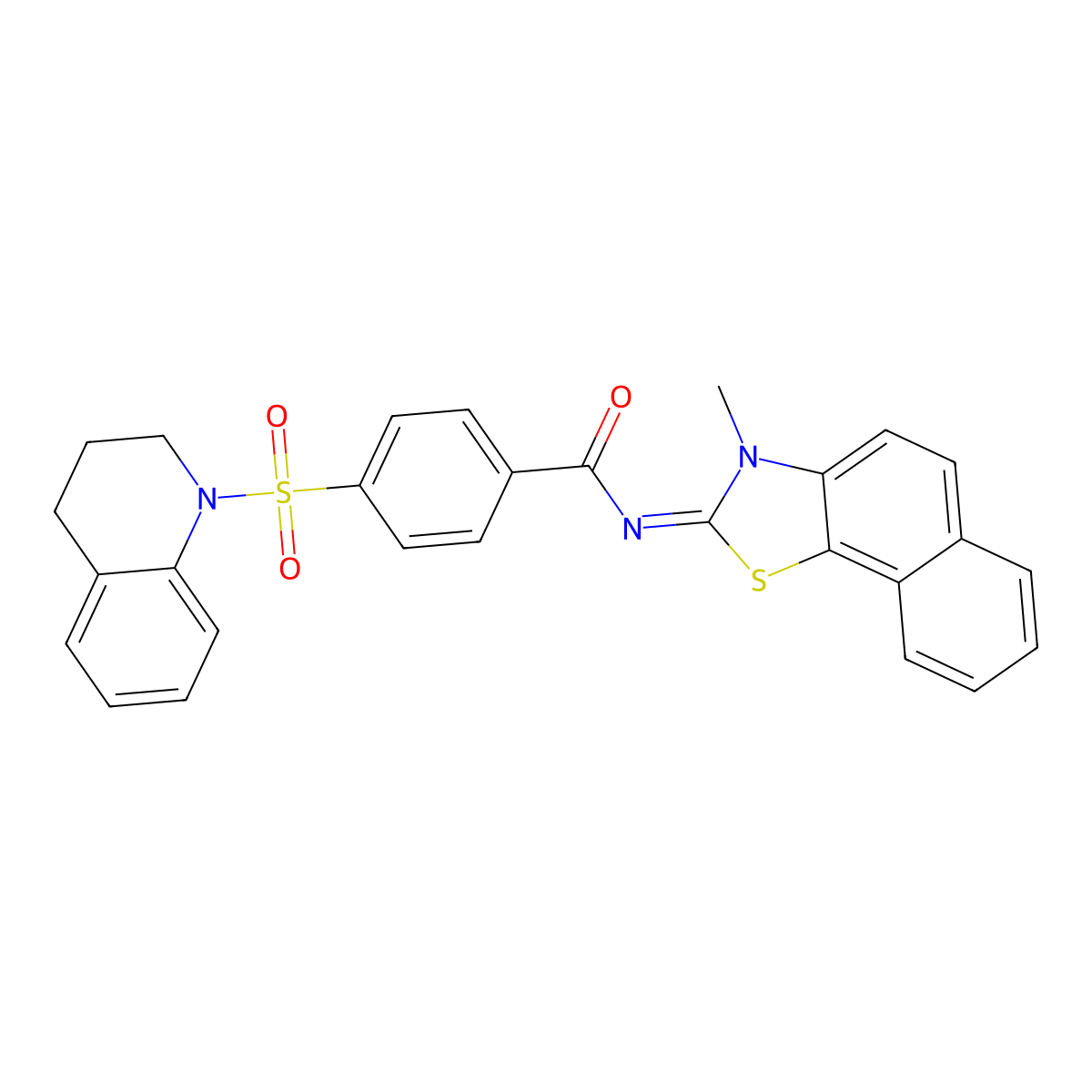 (E)-4-((3,4-dihydroquinolin-1(2H)-yl)sulfonyl)-N-(3-methylnaphtho[2,1-d]thiazol-2(3H)-ylidene)benzamide molecular structure, CAS 477504-48-6