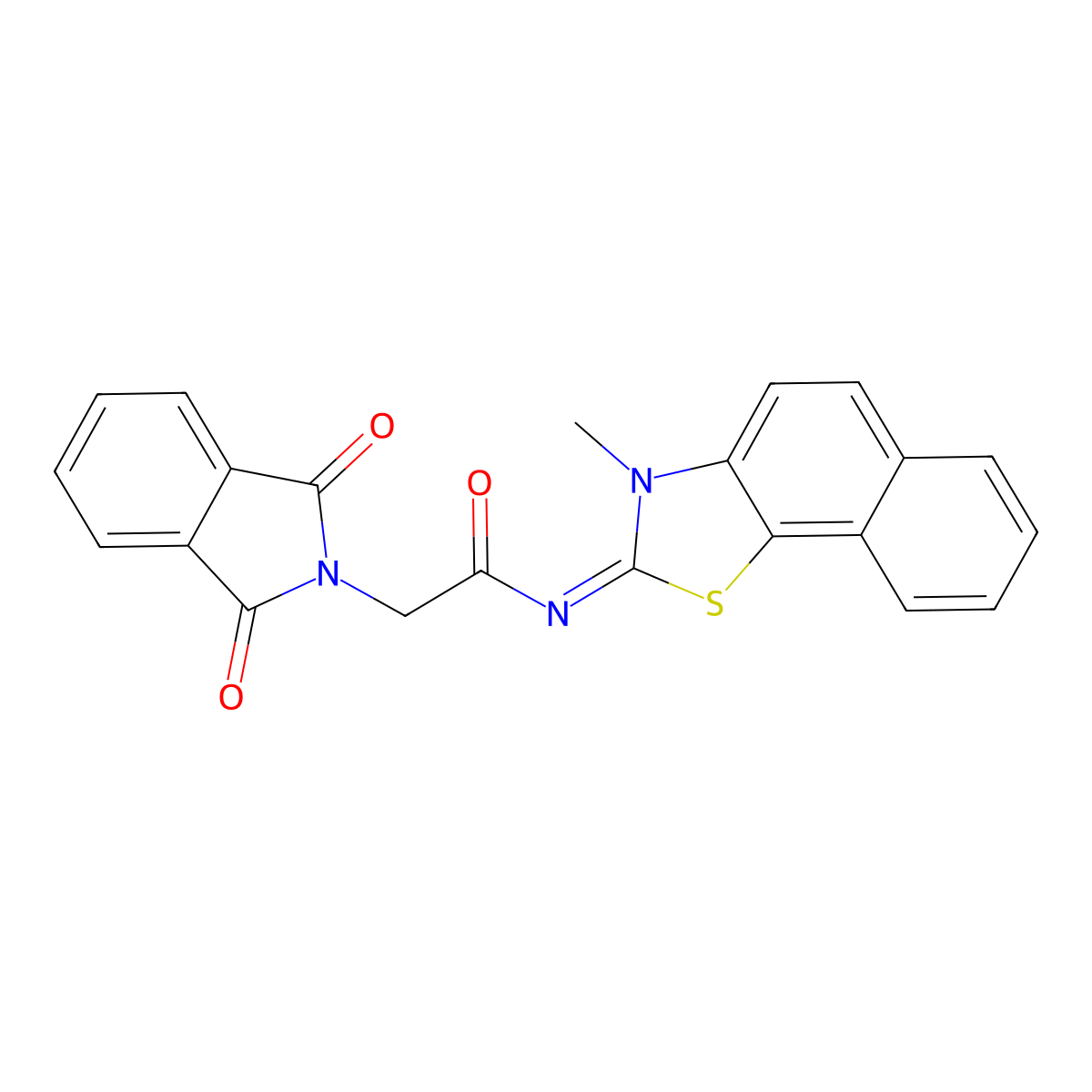 (E)-2-(1,3-dioxoisoindolin-2-yl)-N-(3-methylnaphtho[2,1-d]thiazol-2(3H)-ylidene)acetamide molecular structure, CAS 477504-50-0