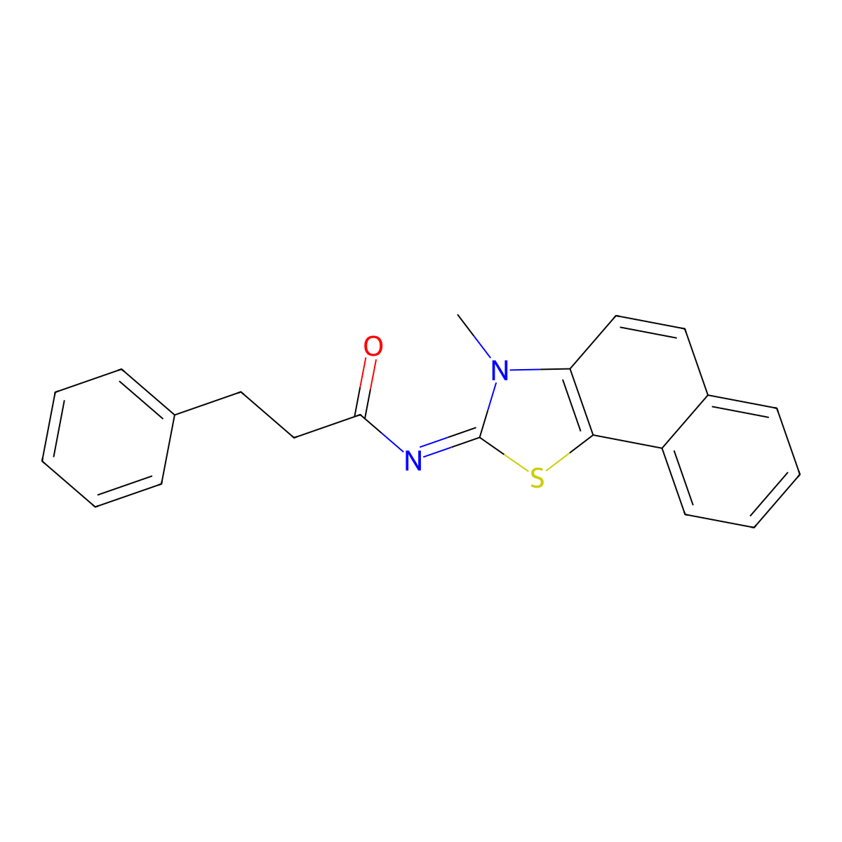 N-(3-methylbenzo[g][1,3]benzothiazol-2-ylidene)-3-phenylpropanamide molecular structure, CAS 477504-56-6