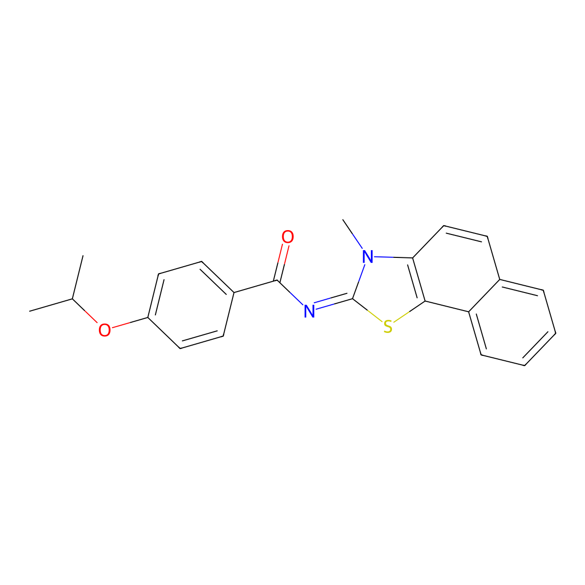 N-(3-methylbenzo[g][1,3]benzothiazol-2-ylidene)-4-propan-2-yloxybenzamide molecular structure, CAS 477504-62-4