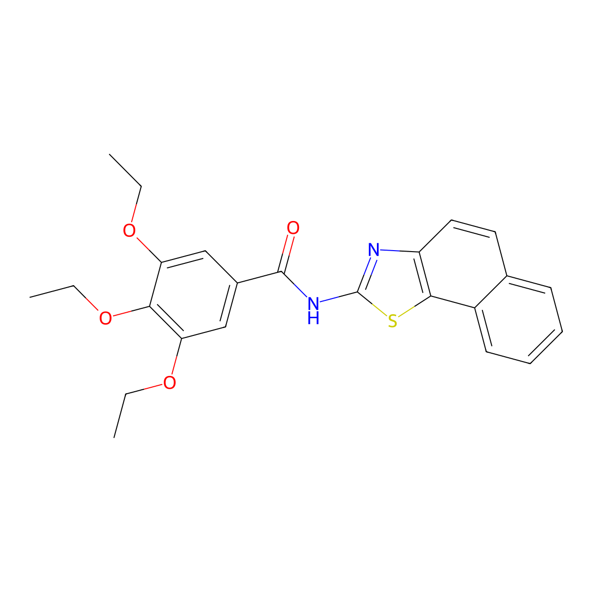 N-benzo[g][1,3]benzothiazol-2-yl-3,4,5-triethoxybenzamide molecular structure, CAS 477505-45-6
