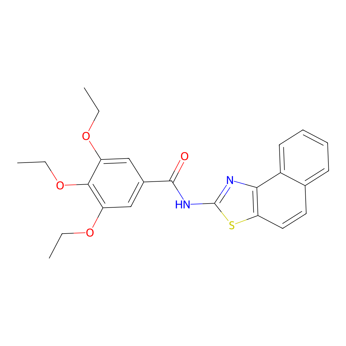 3,4,5-triethoxy-N-(naphtho[1,2-d]thiazol-2-yl)benzamide molecular structure, CAS 477505-50-3