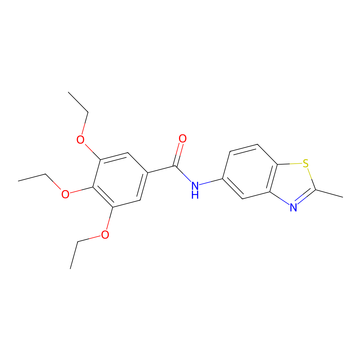 3,4,5-triethoxy-N-(2-methyl-1,3-benzothiazol-5-yl)benzamide molecular structure, CAS 477506-36-8