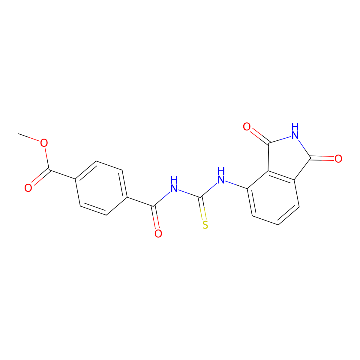 Methyl 4-[(1,3-dioxoisoindol-4-yl)carbamothioylcarbamoyl]benzoate molecular structure, CAS 477508-51-3