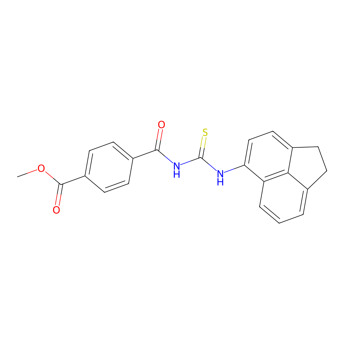 Methyl 4-(((1,2-dihydroacenaphthylen-5-yl)carbamothioyl)carbamoyl)benzoate molecular structure, CAS 477508-55-7