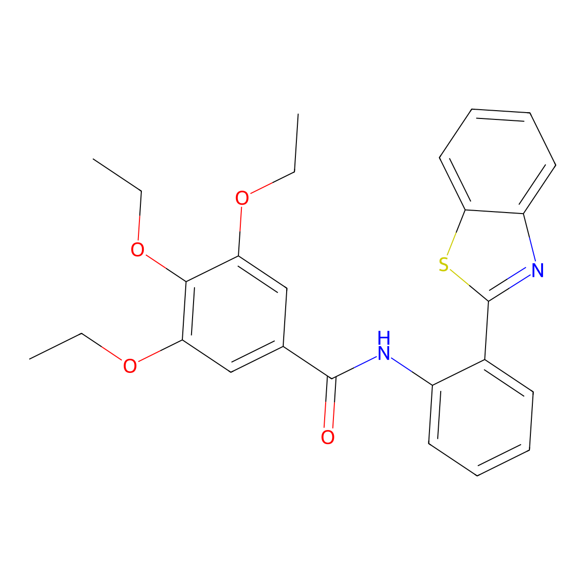 N-[2-(1,3-benzothiazol-2-yl)phenyl]-3,4,5-triethoxybenzamide molecular structure, CAS 477510-07-9