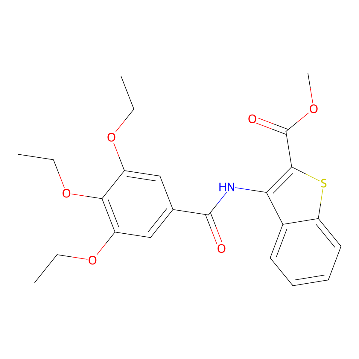 Methyl 3-(3,4,5-triethoxybenzamido)benzo[b]thiophene-2-carboxylate molecular structure, CAS 477510-43-3