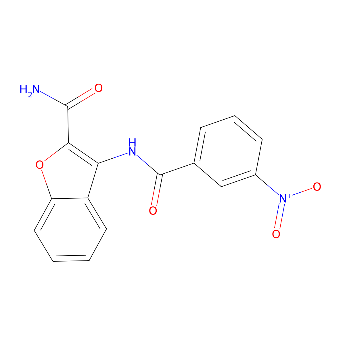 3-(3-Nitrobenzamido)benzofuran-2-carboxamide molecular structure, CAS 477510-94-4