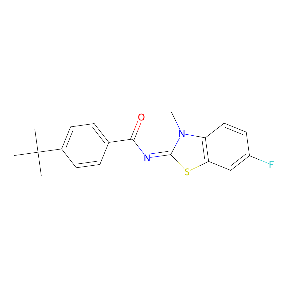 (Z)-4-(tert-butyl)-N-(6-fluoro-3-methylbenzo[d]thiazol-2(3H)-ylidene)benzamide molecular structure, CAS 477510-99-9
