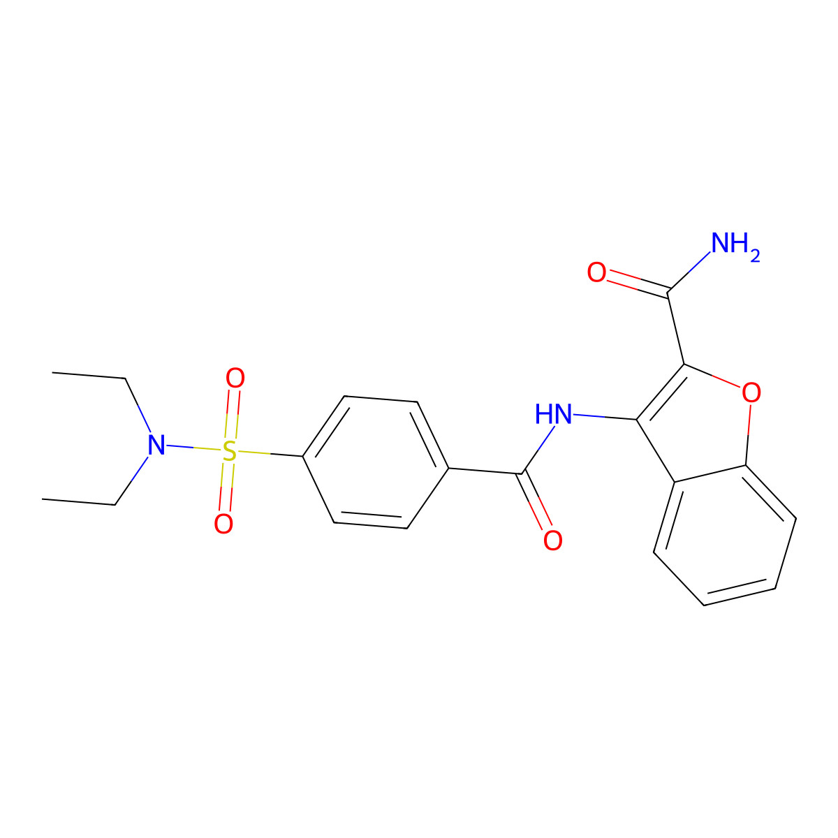 3-(4-(N,N-diethylsulfamoyl)benzamido)benzofuran-2-carboxamide molecular structure, CAS 477511-00-5