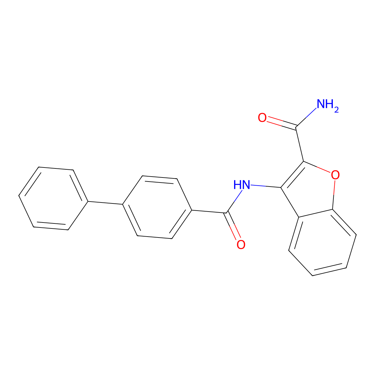 3-[(4-Phenylbenzoyl)amino]-1-benzofuran-2-carboxamide molecular structure, CAS 477511-03-8