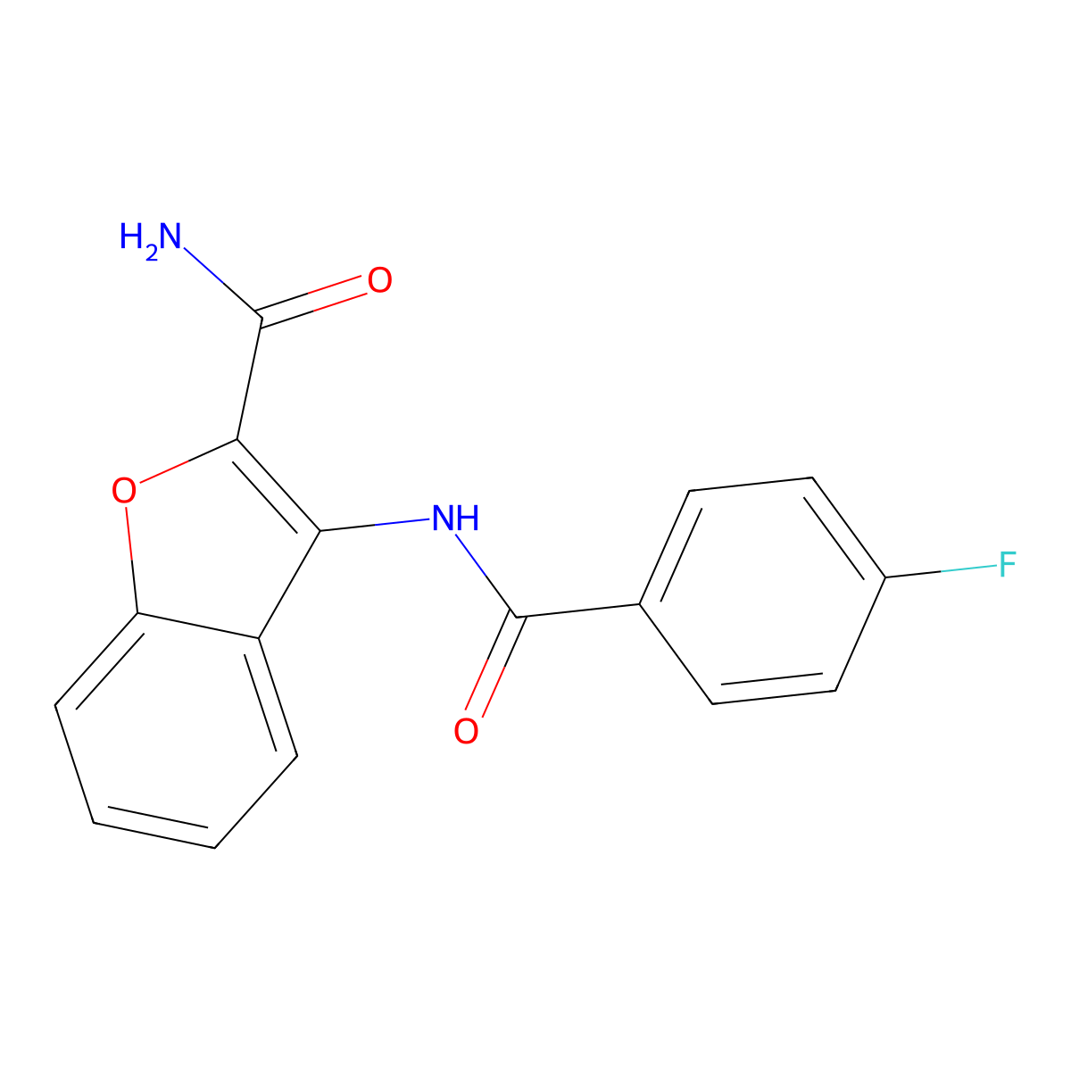 3-(4-Fluorobenzamido)benzofuran-2-carboxamide molecular structure, CAS 477511-06-1