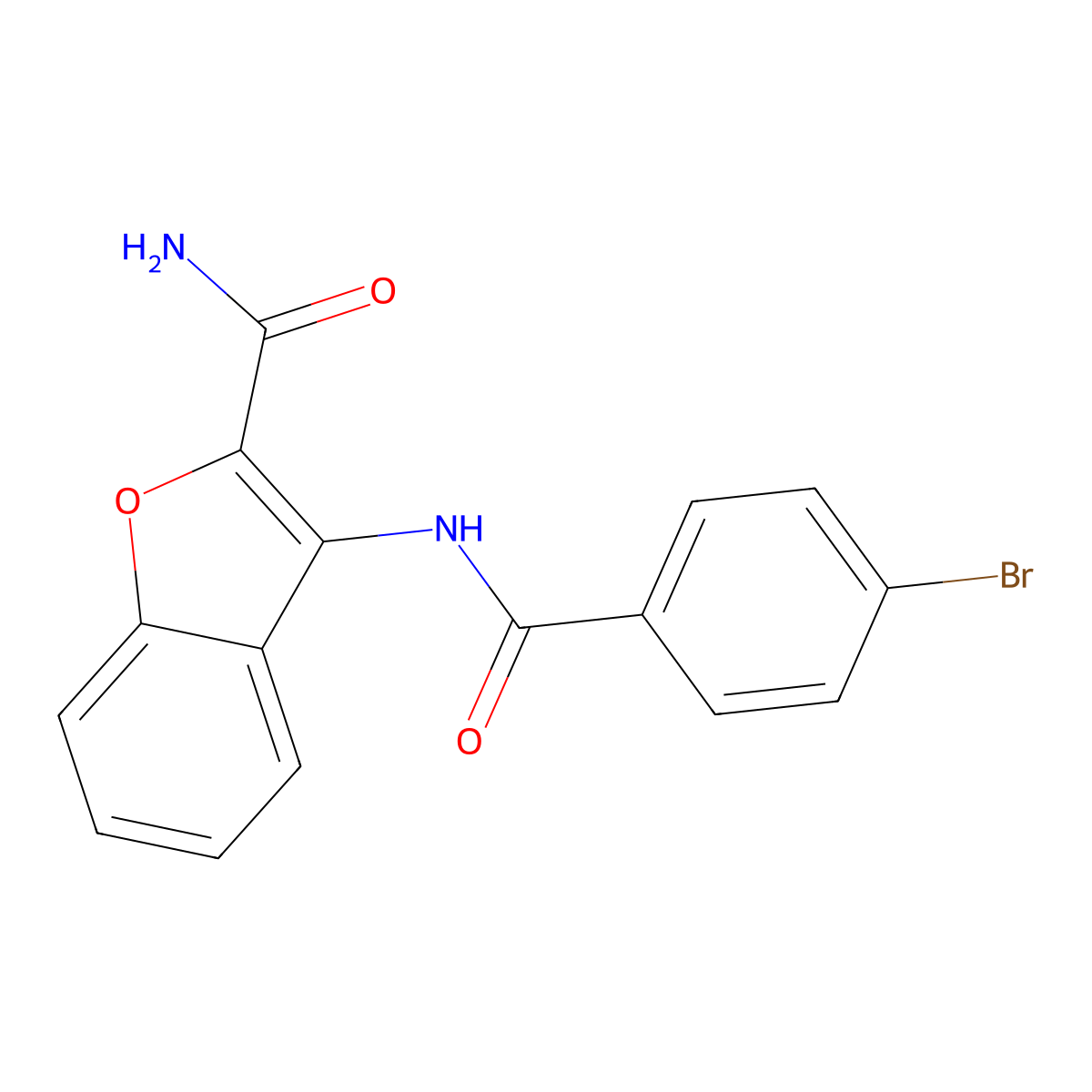 3-(4-Bromobenzamido)benzofuran-2-carboxamide molecular structure, CAS 477511-08-3